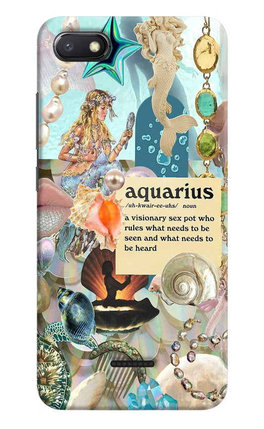 Aquarius Zodiac Redmi 6A Hard Case Back Cover by Casekaro