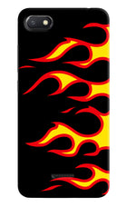 Side Sweep Flames Redmi 6A Hard Case Back Cover by Casekaro