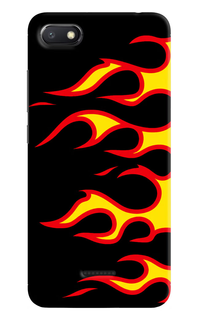 Side Sweep Flames Redmi 6A Hard Case Back Cover by Casekaro