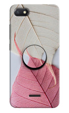 White Pink Leaf Redmi 6A Pop Case by Casekaro