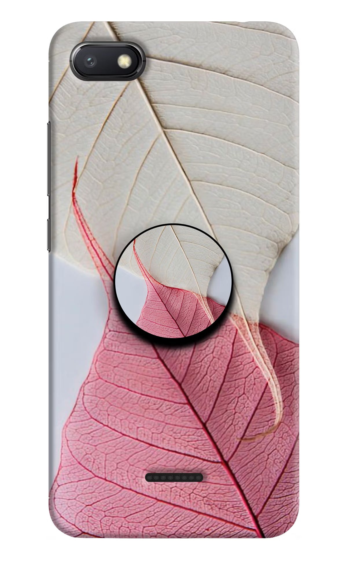 White Pink Leaf Redmi 6A Pop Case by Casekaro