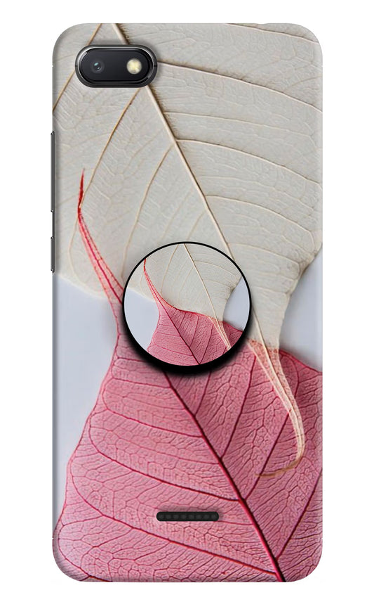 White Pink Leaf Redmi 6A Pop Case by Casekaro