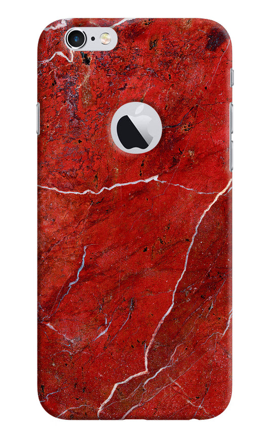 Red Marble Design iPhone 6 Logocut Hard Case Back Cover by Casekaro