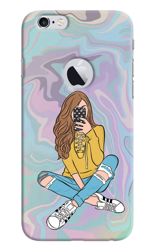 Selfie Girl iPhone 6 Logocut Hard Case Back Cover by Casekaro