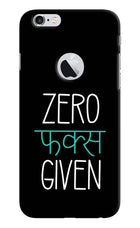 Zero Fucks Given iPhone 6 Logocut Hard Case Back Cover by Casekaro