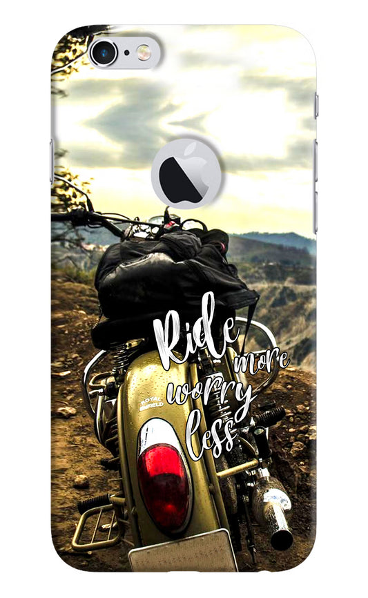 Ride More Worry Less iPhone 6 Logocut Hard Case Back Cover by Casekaro