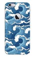 Blue Waves iPhone 6 Logocut Hard Case Back Cover by Casekaro