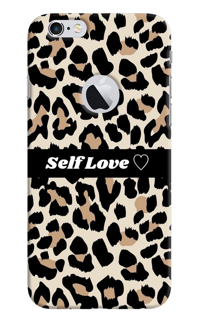 Leopard Print Self Love iPhone 6 Logocut Hard Case Back Cover by Casekaro