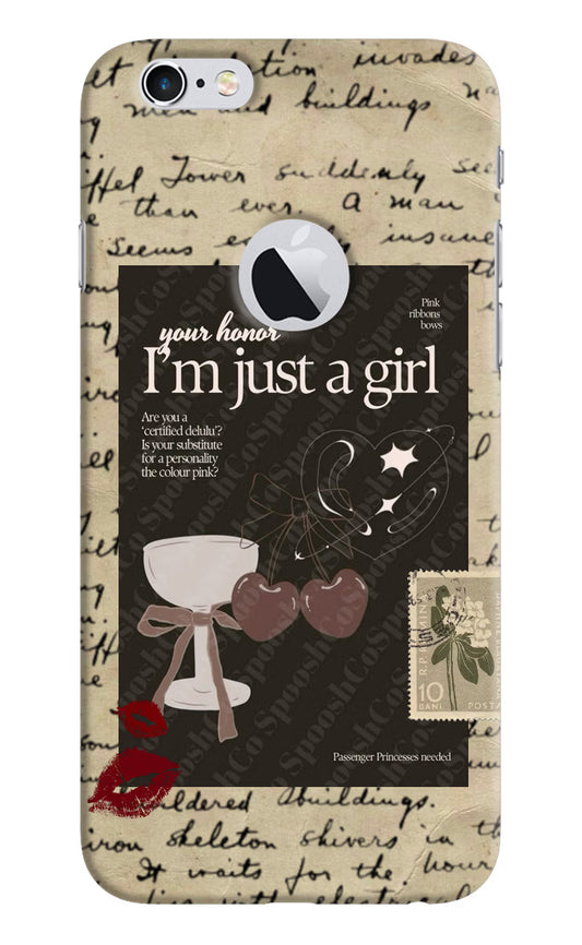 I am just a girl iPhone 6 Logocut Hard Case Back Cover by Casekaro