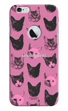 Pink Cats iPhone 6 Logocut Hard Case Back Cover by Casekaro