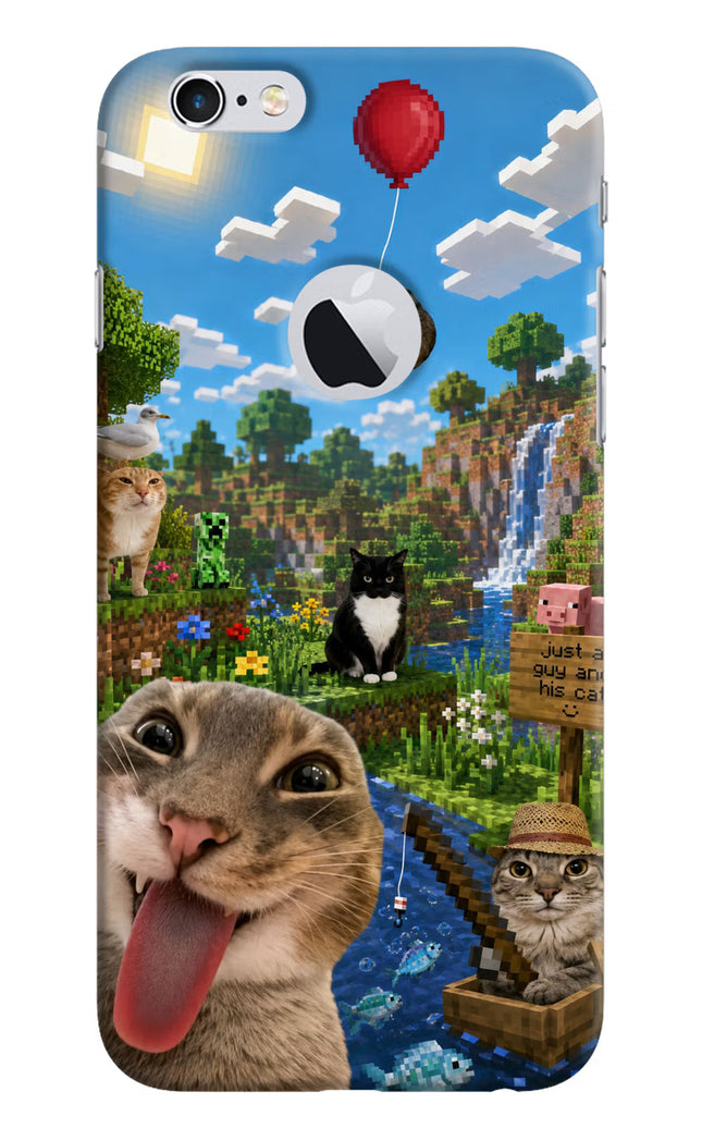 Minecraft Cat Chaos iPhone 6 Logocut Hard Case Back Cover by Casekaro