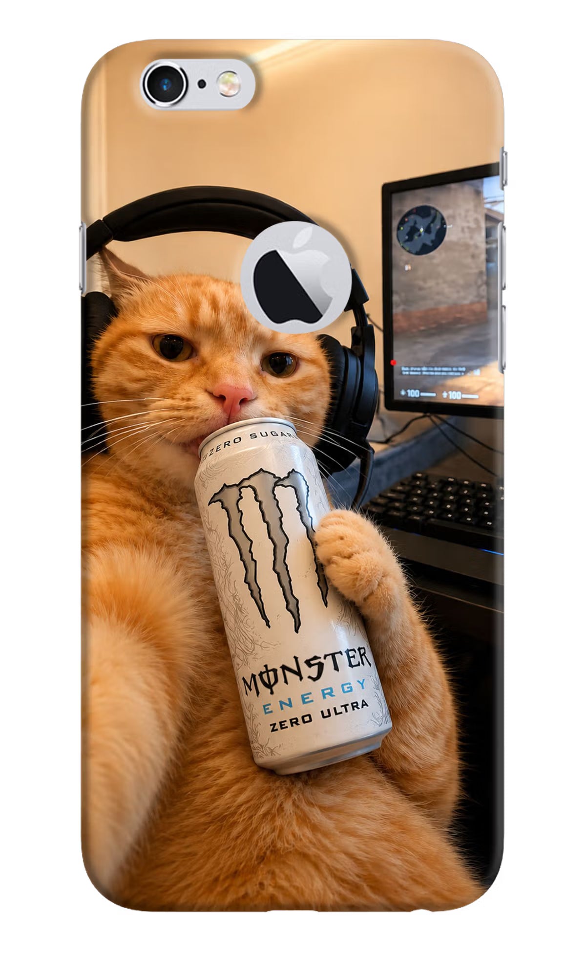 Gamer Cat Energy iPhone 6 Logocut Back Cover