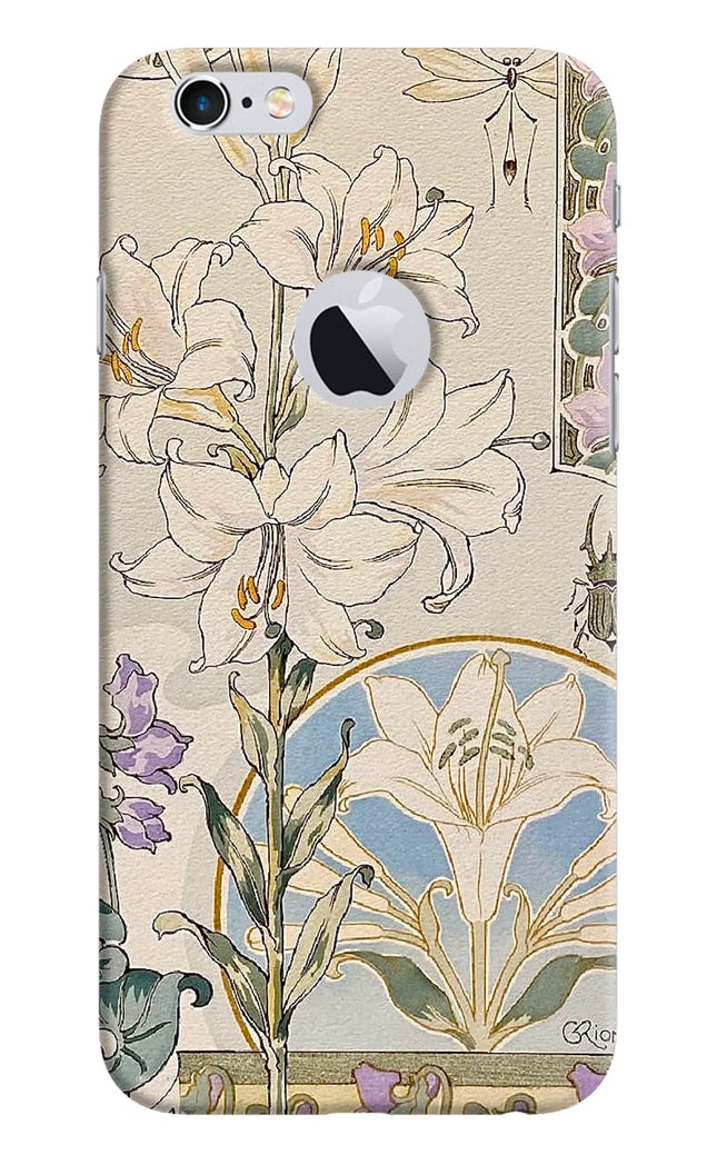 White Lily iPhone 6 Logocut Hard Case Back Cover by Casekaro