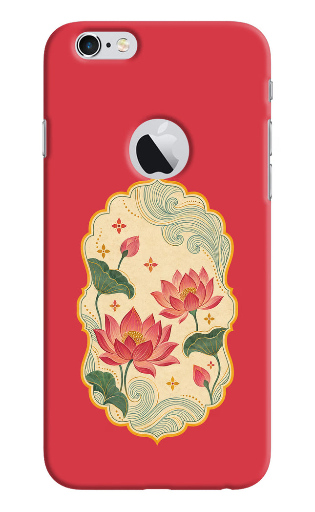 Pink Lotus iPhone 6 Logocut Hard Case Back Cover by Casekaro