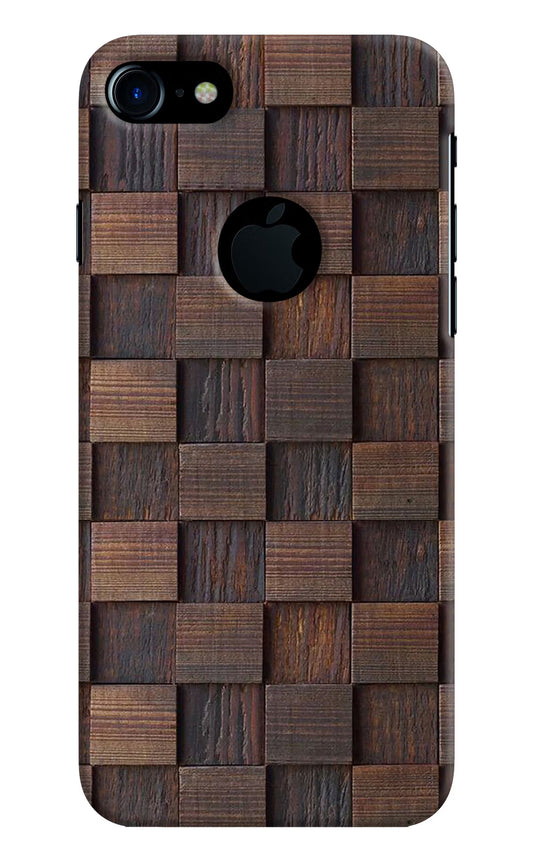 Wooden Cube Design iPhone 7 Logocut Hard Case Back Cover by Casekaro