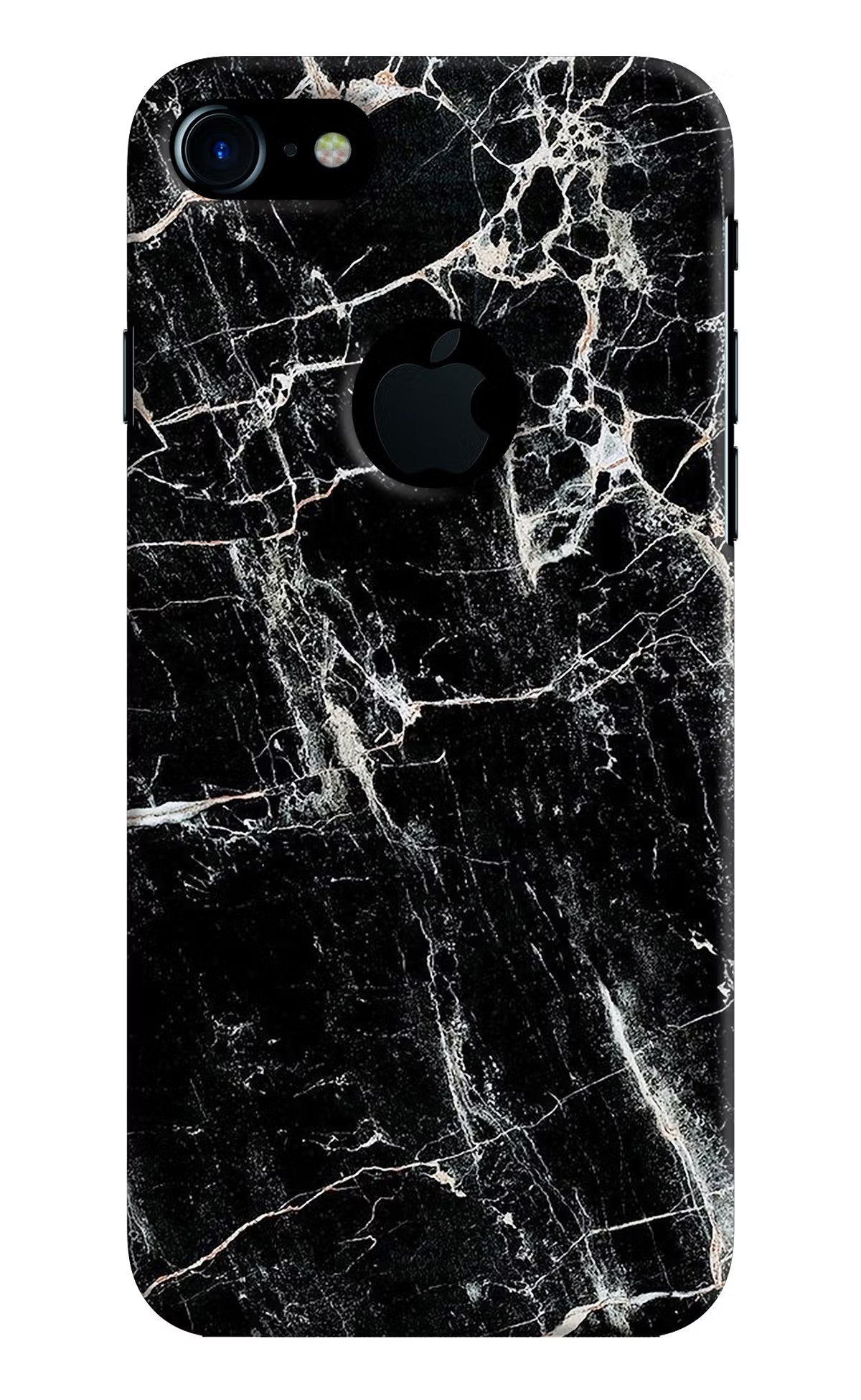 Black Marble Texture iPhone 7 Logocut Hard Case Back Cover by Casekaro