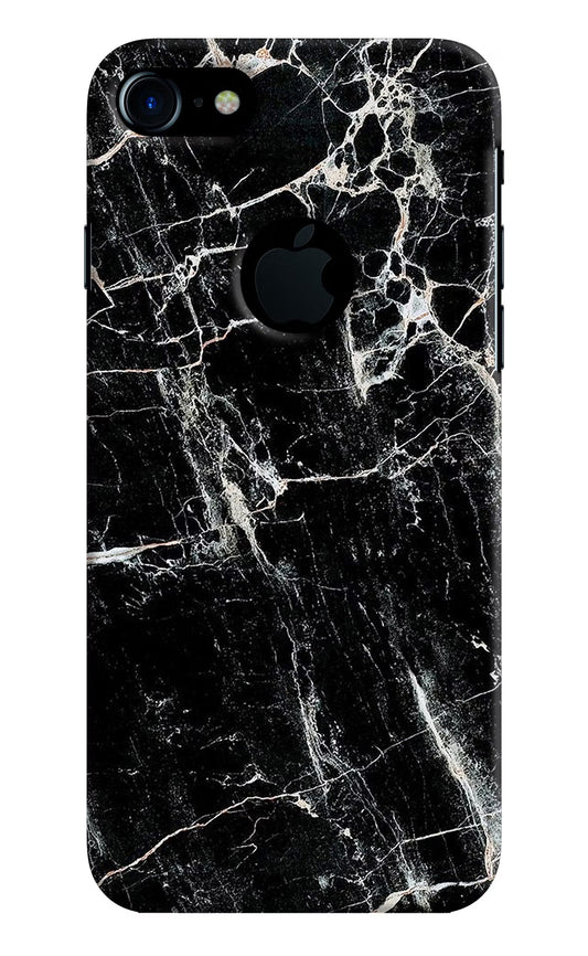 Black Marble Texture iPhone 7 Logocut Hard Case Back Cover by Casekaro