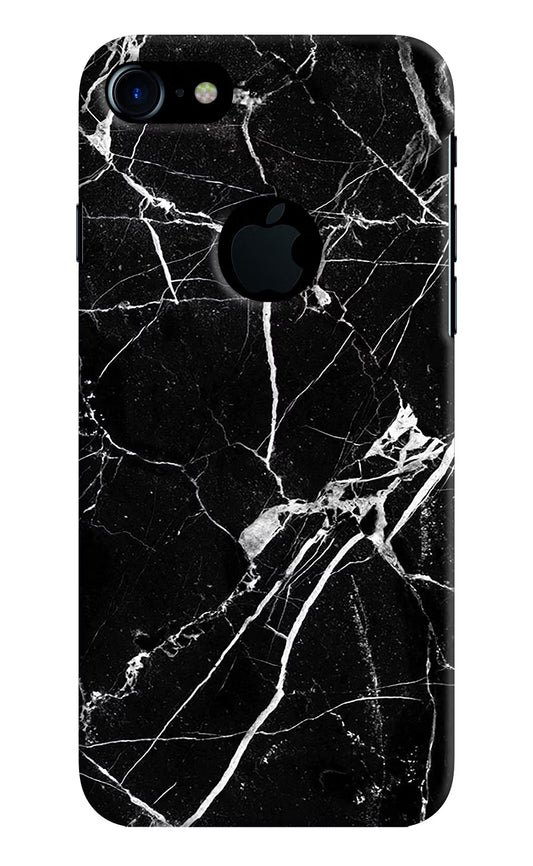 Black Marble Pattern iPhone 7 Logocut Hard Case Back Cover by Casekaro