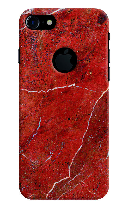 Red Marble Design iPhone 7 Logocut Hard Case Back Cover by Casekaro