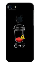 Coffee iPhone 7 Logocut Hard Case Back Cover by Casekaro