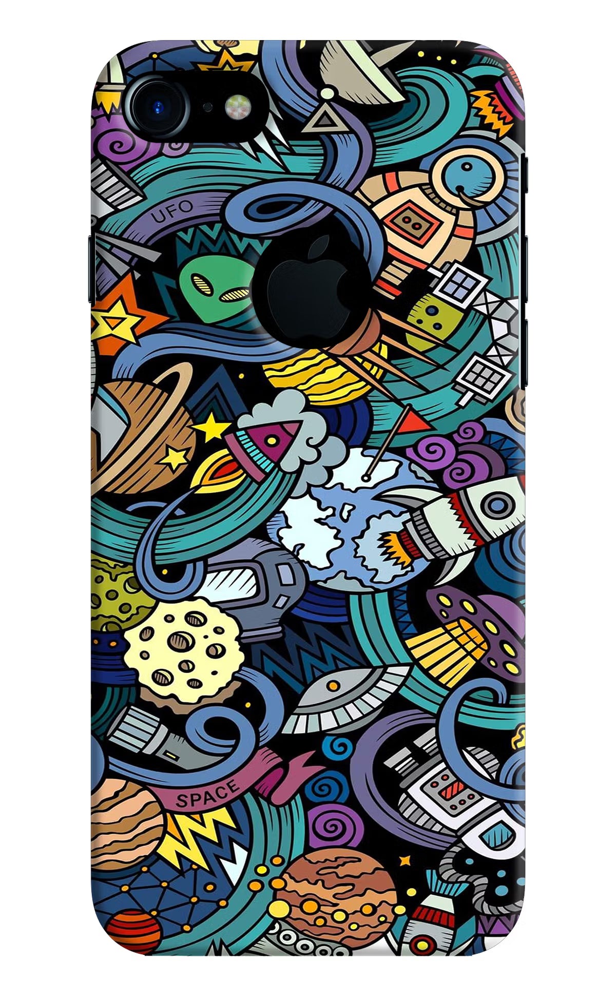 Space Abstract iPhone 7 Logocut Hard Case Back Cover by Casekaro