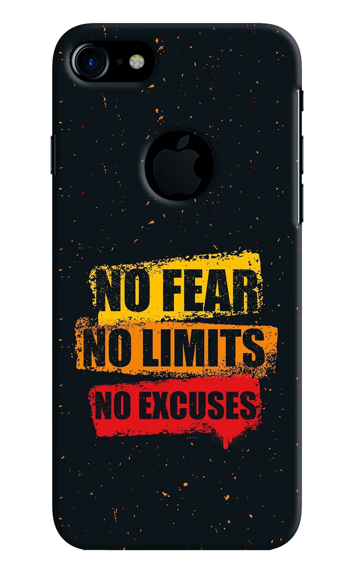 No Fear No Limits No Excuse iPhone 7 Logocut Hard Case Back Cover by Casekaro