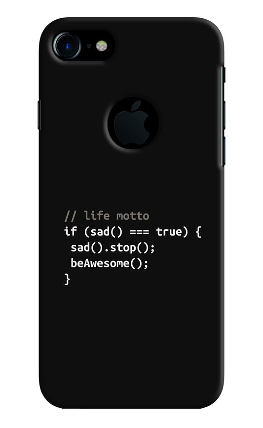 Life Motto Code iPhone 7 Logocut Hard Case Back Cover by Casekaro