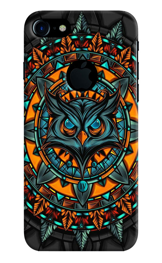 Angry Owl Art iPhone 7 Logocut Hard Case Back Cover by Casekaro