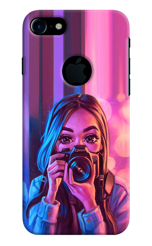 Girl Photographer iPhone 7 Logocut Hard Case Back Cover by Casekaro