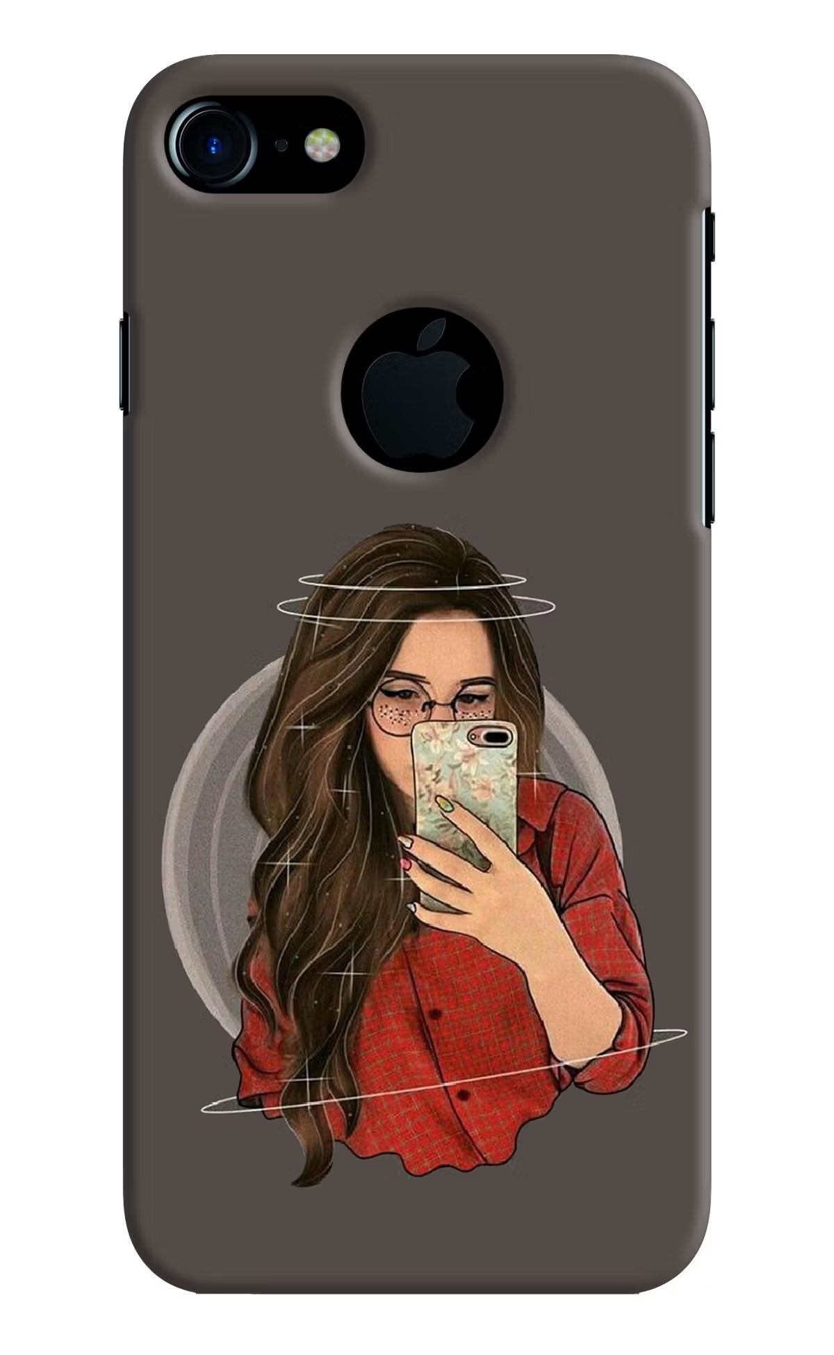 Selfie Queen iPhone 7 Logocut Hard Case Back Cover by Casekaro