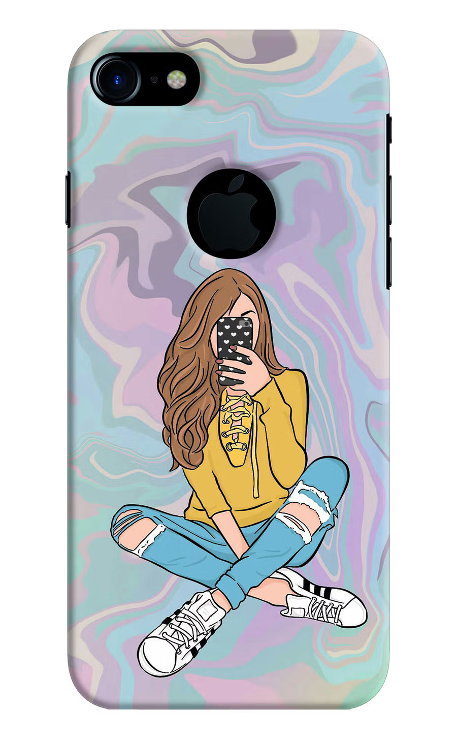 Selfie Girl iPhone 7 Logocut Back Cover, Hard case