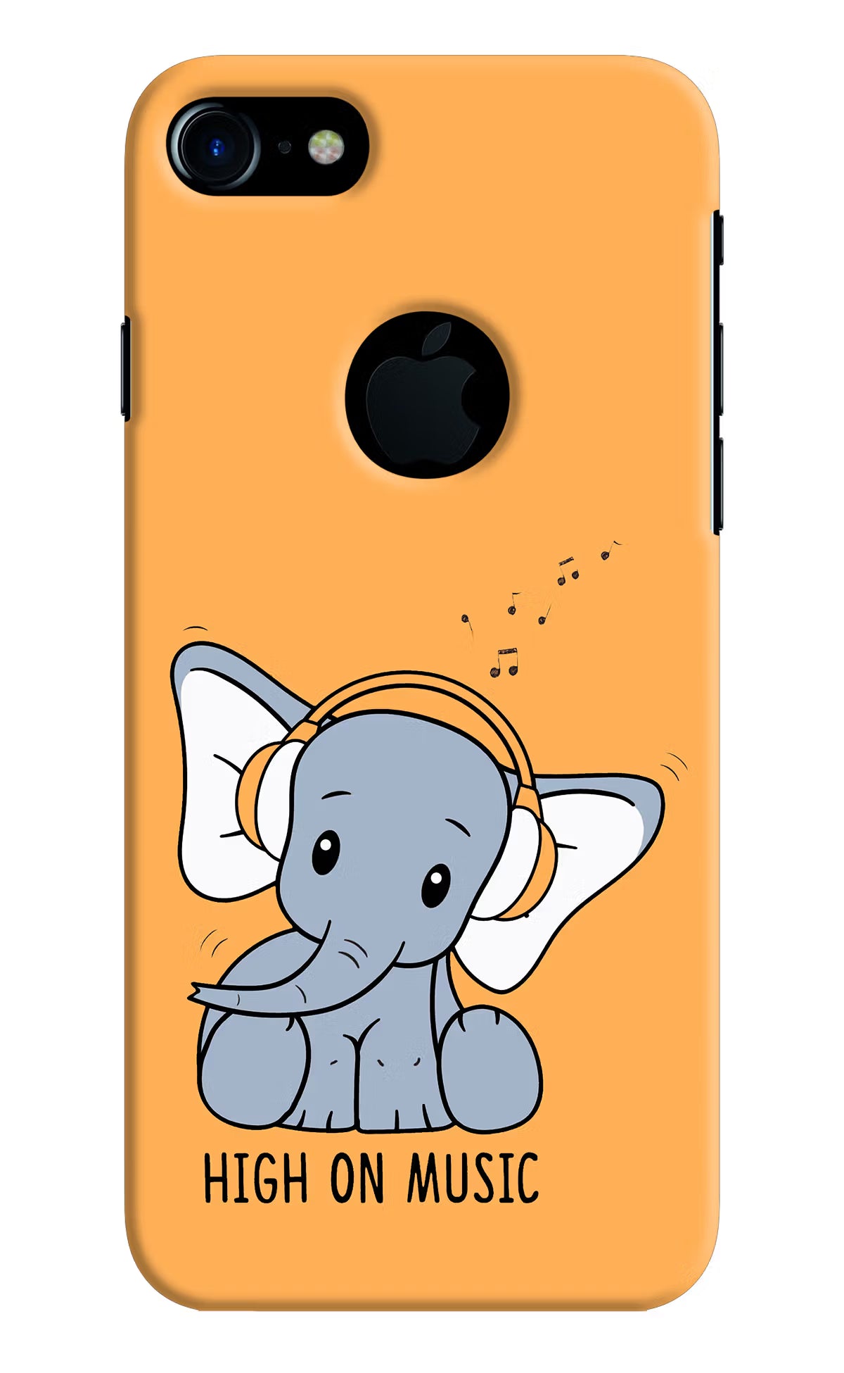High On Music iPhone 7 Logocut Hard Case Back Cover by Casekaro