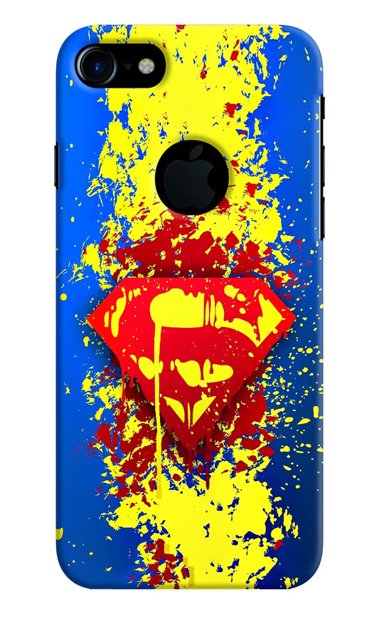 Superman logo iPhone 7 Logocut Hard Case Back Cover by Casekaro