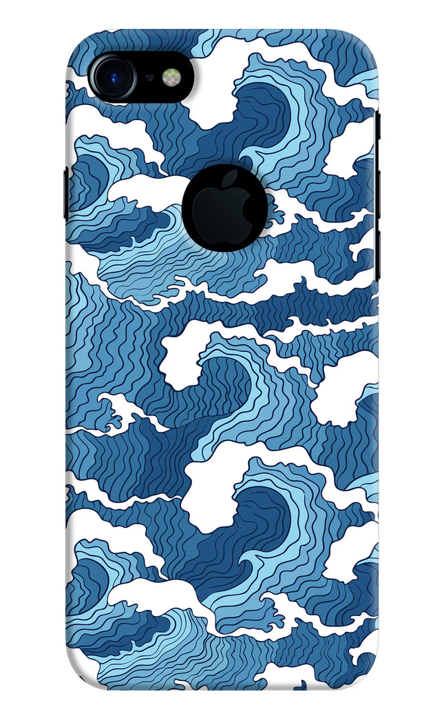 Blue Waves iPhone 7 Logocut Hard Case Back Cover by Casekaro