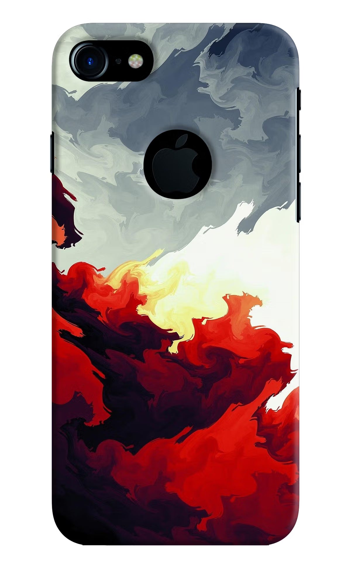 Fire Cloud iPhone 7 Logocut Hard Case Back Cover by Casekaro