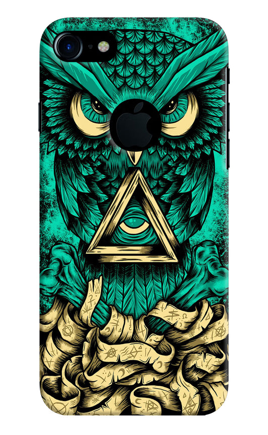 Green Owl iPhone 7 Logocut Hard Case Back Cover by Casekaro