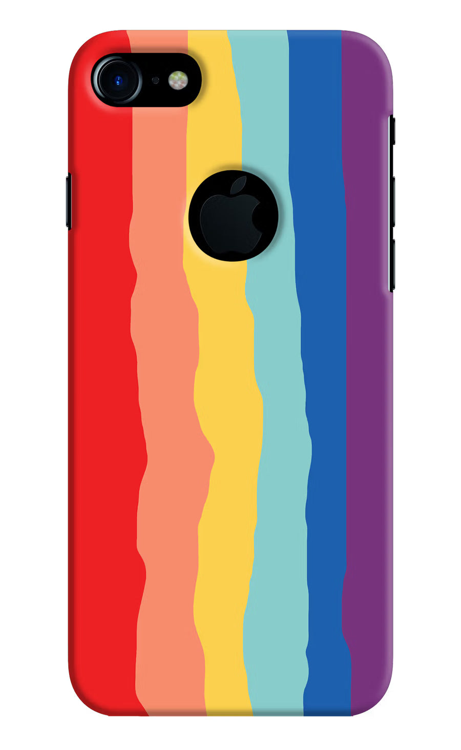 Rainbow iPhone 7 Logocut Back Cover, Hard case
