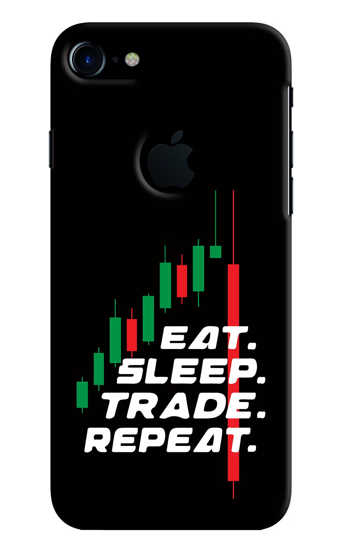 Eat Sleep Trade Repeat iPhone 7 Logocut Hard Case Back Cover by Casekaro