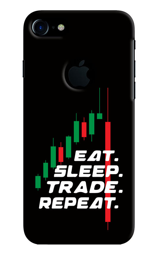 Eat Sleep Trade Repeat iPhone 7 Logocut Hard Case Back Cover by Casekaro