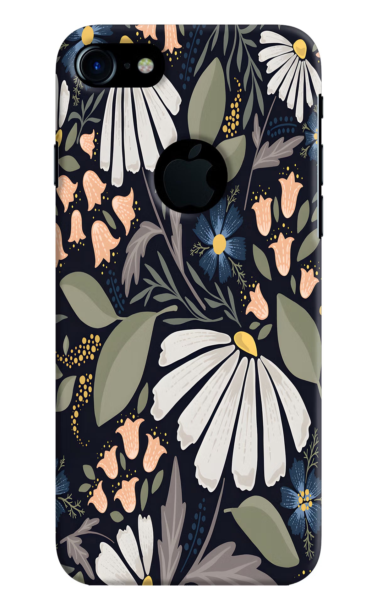 Flowers Art iPhone 7 Logocut Hard Case Back Cover by Casekaro