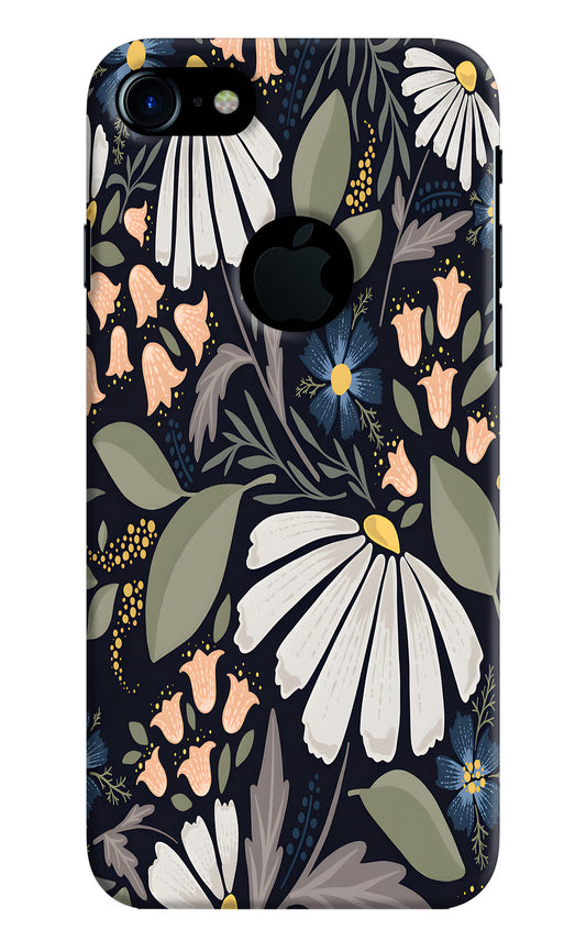 Flowers Art iPhone 7 Logocut Hard Case Back Cover by Casekaro