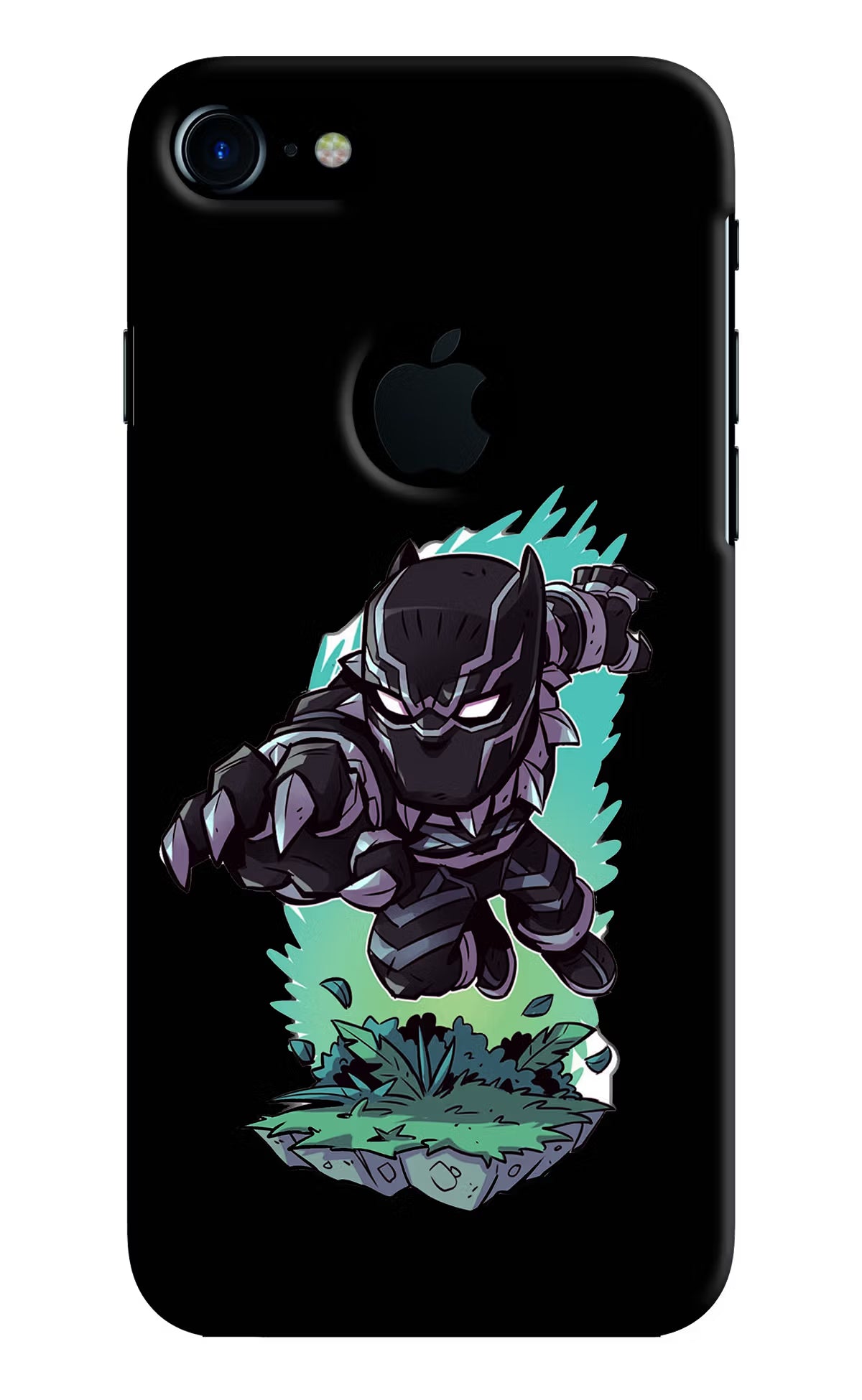 Black Panther iPhone 7 Logocut Hard Case Back Cover by Casekaro