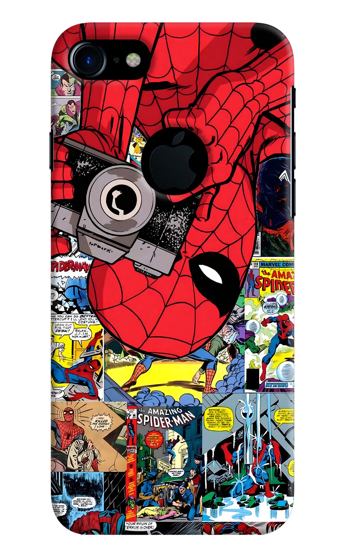 Spider Man iPhone 7 Logocut Hard Case Back Cover by Casekaro