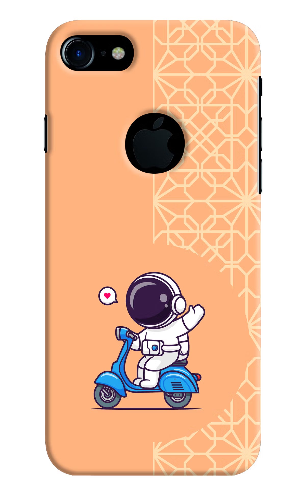 Cute Astronaut Riding iPhone 7 Logocut Hard Case Back Cover by Casekaro