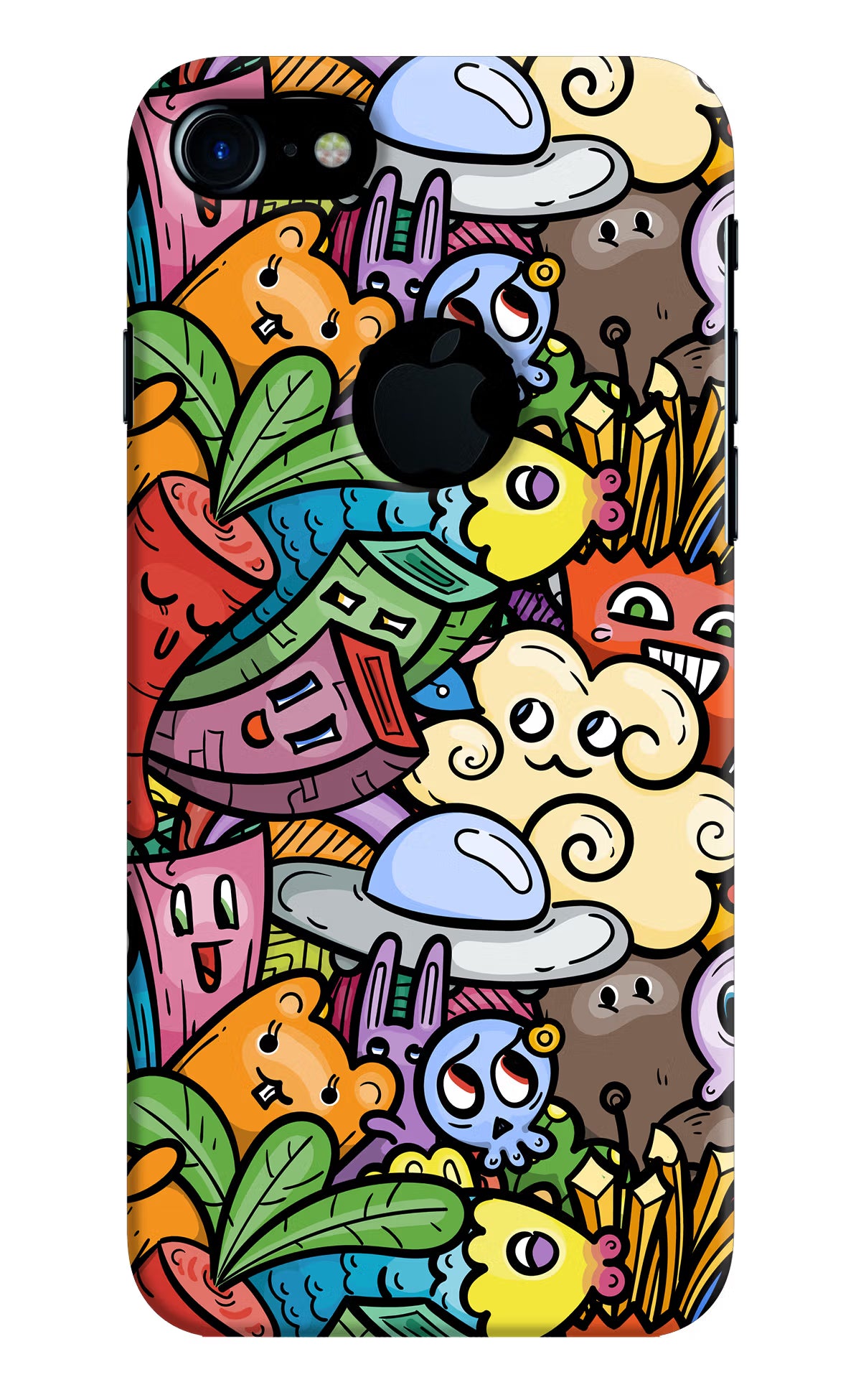 Veggie Doodle iPhone 7 Logocut Hard Case Back Cover by Casekaro