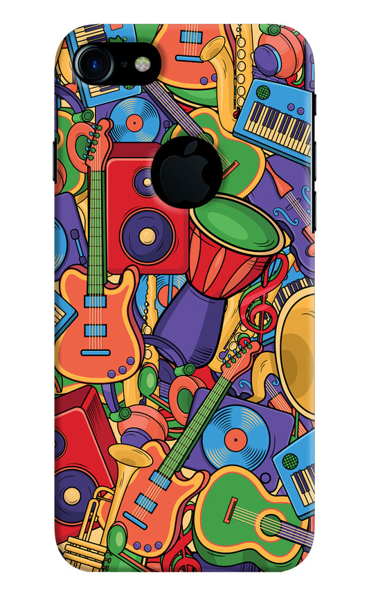 Music Instrument Doodle iPhone 7 Logocut Hard Case Back Cover by Casekaro