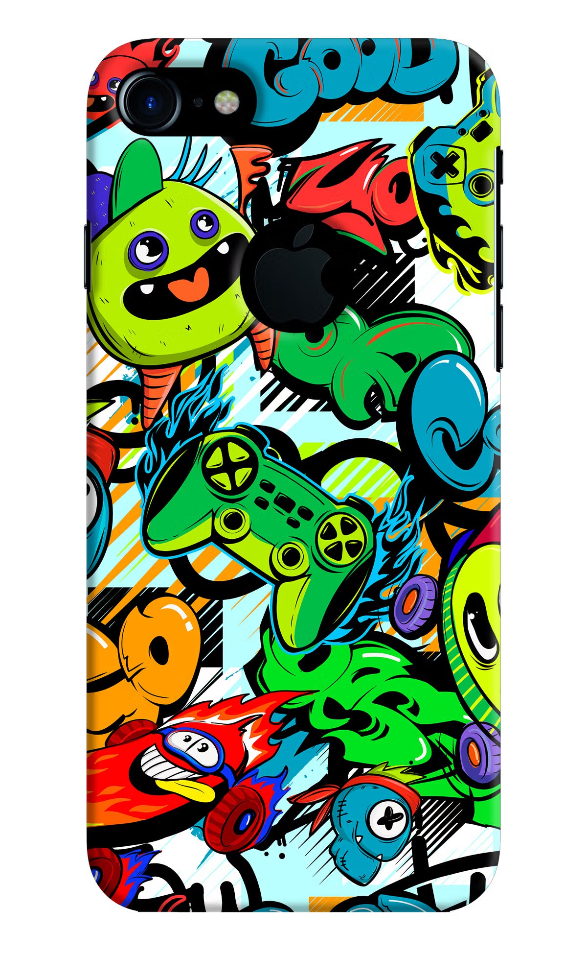 Game Doodle iPhone 7 Logocut Hard Case Back Cover by Casekaro