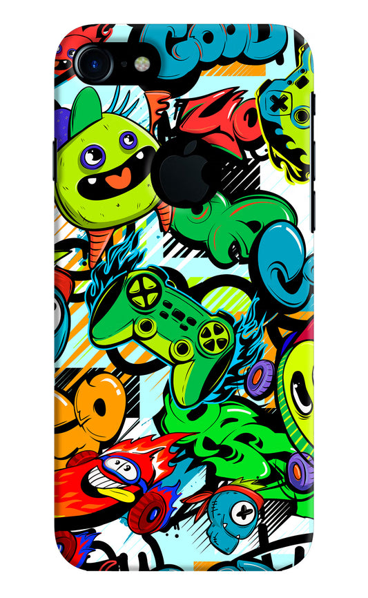 Game Doodle iPhone 7 Logocut Hard Case Back Cover by Casekaro