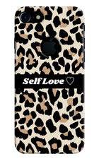 Leopard Print Self Love iPhone 7 Logocut Hard Case Back Cover by Casekaro