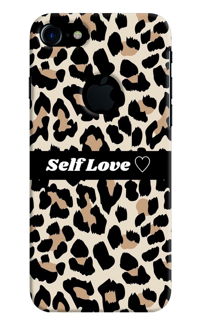 Leopard Print Self Love iPhone 7 Logocut Hard Case Back Cover by Casekaro